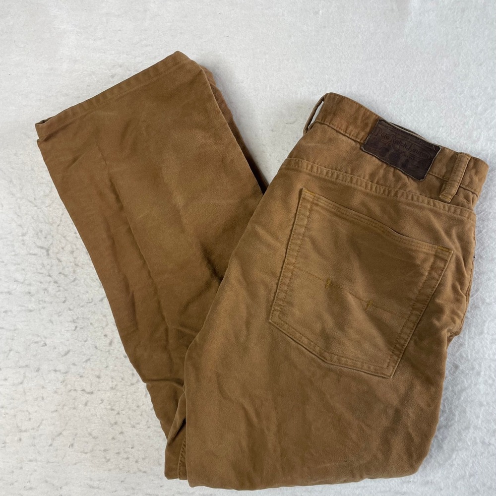 Polo Ralph Lauren Pants Mens 34/30 Brown Corduroy 5-Pocket Straight Leg Casual